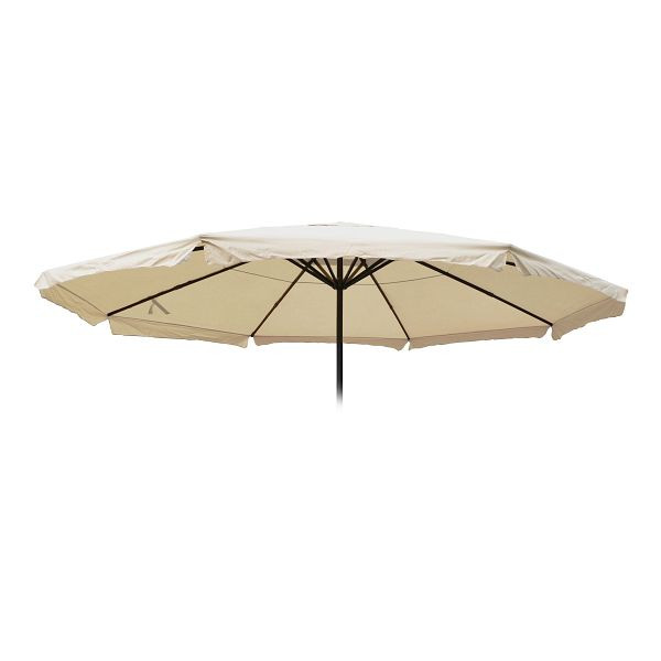 Housse de rechange Mendler pour parasol Meran Pro, parasol marché gastronomie avec volant Ø 5m, polyester, crème, 76811