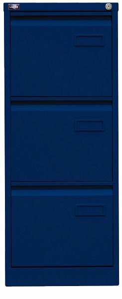 Classeur suspendu Bisley LIGHT, rail simple 3 tiroirs HR, bleu Oxford, IPCCA13639
