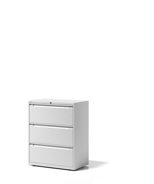 Armoire à tiroirs Bisley Essentials, 3 tiroirs chacun H 304 mm, blanc signalisation, YESF0810696