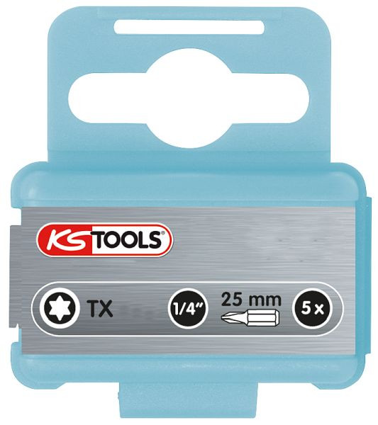 KS Tools Embout Torx 1/4" en acier inoxydable, 25 mm, T40, lot de 5, 910.2335