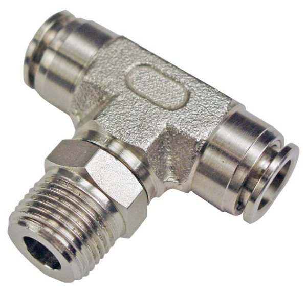 temporisateur BS-TEdk-4-1/8-VA, raccord vissé en T, rotatif, conique, acier inoxydable, Ø tuyau : 4 mm, filetage : 1/8'', UE : 10 pièces, 03020090