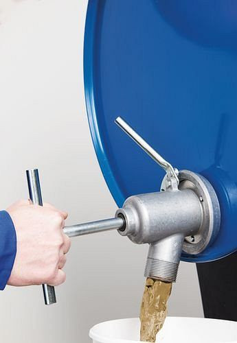 Outil à tambour DENIOS, acier inoxydable / aluminium pour récipients avec filetage 2", 117-240