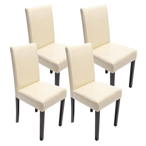 Mendler ensemble de 4 chaises de salle à manger chaise chaise de cuisine Littau, simili cuir, pieds crème foncé, 28648