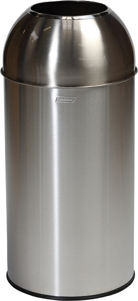 Orgavente Conteneur de recyclage avec trou d'insertion, couvercle en acier inoxydable brossé de 40 litres / laqué, HxØxØ 740x350x200 mm, OD-6140-SSSTL