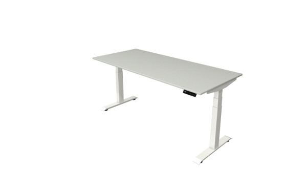 Kerkmann table debout/assise Move 4 nouveau 180 x 80 cm cadre blanc, plateau gris clair, 10090711