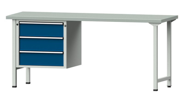 Établis ANKE Établi combiné, modèle 726 V, 2000 x 700 x 890 mm, RAL 7035/5010, ZBP 40 mm, 410.757