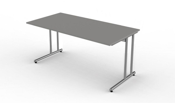 Bureau Kerkmann avec pied en C, Start Up, L 1600 mm x P 800 mm x H 750 mm, couleur : graphite, 11434512