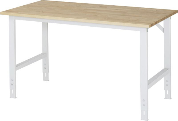 Table de travail RAU série Tom (6030) - plateau en hêtre massif réglable en hauteur, 1500x760-1080x800 mm, 06-625B80-15.12
