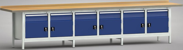 Etabli standard KLW - 4000 x 700 x 900 mm, gauche : 150EA & porte 350mm, droite : 150EA & porte 350mm, WS550E-4000M40-E1650