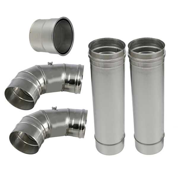 Tuyau de fumée Solarbayer en acier inoxydable, paquet de 200, diamètre 200 mm, 530022000