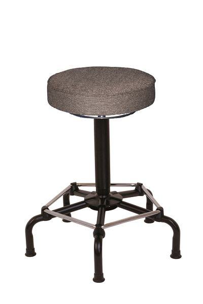 Tabouret de travail Lotz, rembourrage d'assise anthracite, ressort à gaz de sécurité, base en acier très stable, hauteur d'assise 650-840 mm, patins, 3530.03