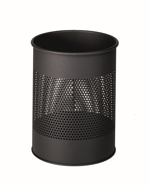 Corbeille à papier en métal DURABLE ronde 15, perforée, 165mm, anthracite, 331058
