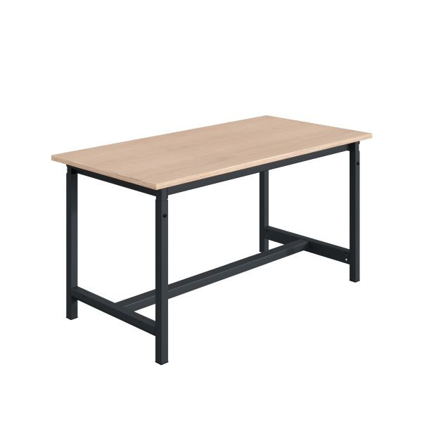 Etabli SOFAME PTH, réglable en hauteur mécaniquement, L 1200 x P 750 x H 780 à 1060 mm, plan de travail multiplex 40 mm, gris anthracite RAL 7016, W010020243GA