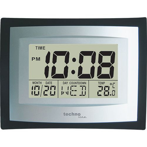 Horloge murale à quartz Technoline, dimensions : 220 x 170 x 35 mm, WS 8004