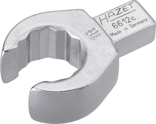 Clé polygonale à insert Hazet, ouverte, carré d'insertion 9 x 12 mm, profil extérieur à double hexagone, 18 mm, 6612C-18