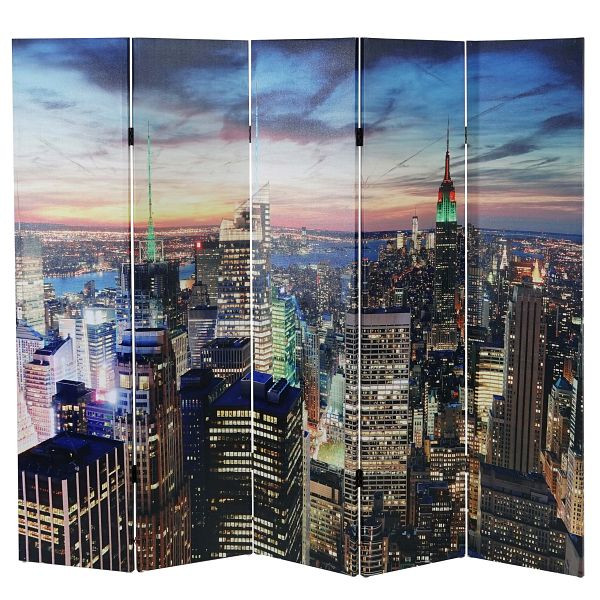 Mendler Paravent écran LED New York, minuterie, secteur 180x200cm, 30 LEDs, 34102