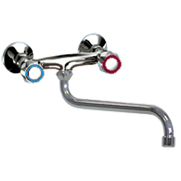 Robinet Gastro-Inox Duobloc modèle mur bas 18mm (Ø) 200mm, 402.205