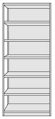 Kerkmann étagère de bureau complète Progress 500, L 960 x P 400 x H 2250 mm, gris clair, 50941611