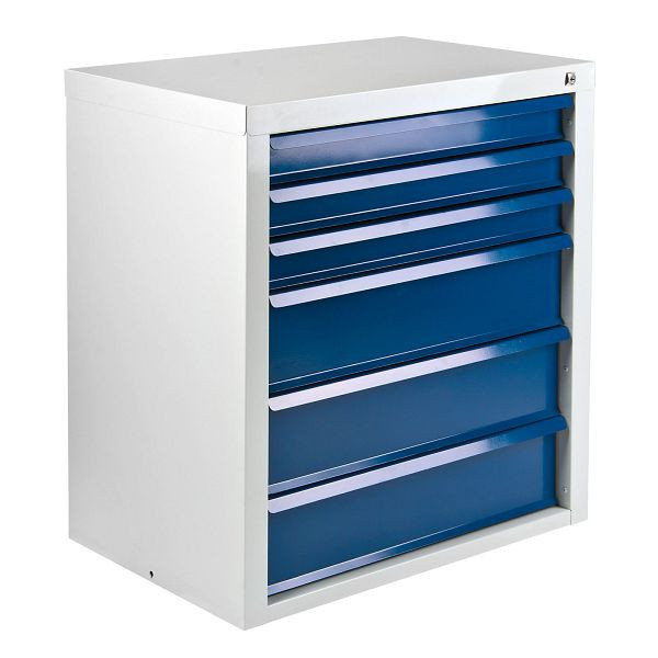 Armoire à tiroirs ADB "MAMMUT" 6 tiroirs / dimensions : LxPxH = 70cm x 43,5 cm x 75cm, gris clair/bleu clair, 24774