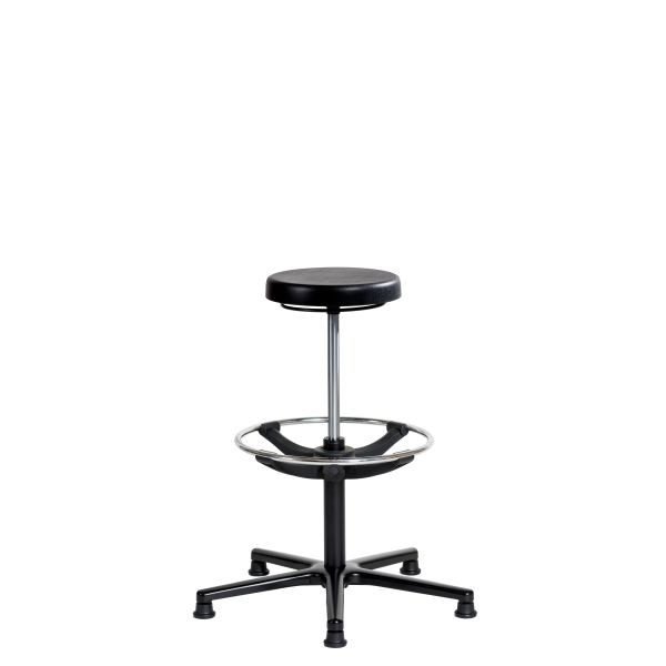 Tabouret de travail SOFAME ERGOLINE avec patins et repose-pieds, hauteur d'assise 54-80 cm, piètement aluminium, W050110001