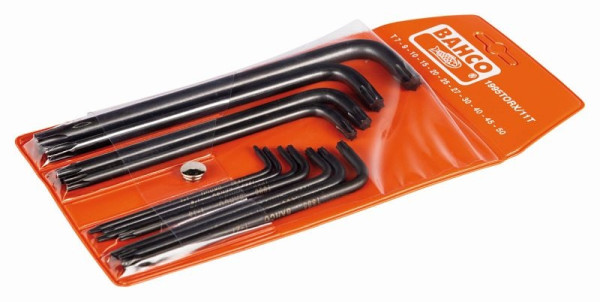Jeu de tournevis coudés Bahco, 11 pièces, bruni, TX, 1995TORX/11T