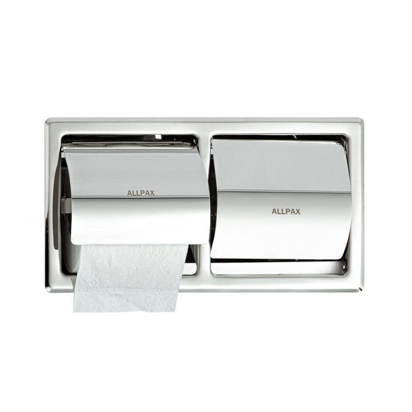 ALLPAX porte-papier toilette inox 2 rouleaux, installation murale, 10013801