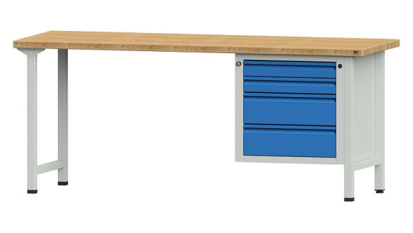Établis ANKE Établi combiné, modèle 727 E, 2000 x 700 x 840 mm, RAL 7035/5012, BMP 40 mm, 510.816