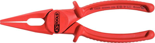 KS Tools Pince à becs plats en plastique avec isolation de protection, 200 mm, 117.1640