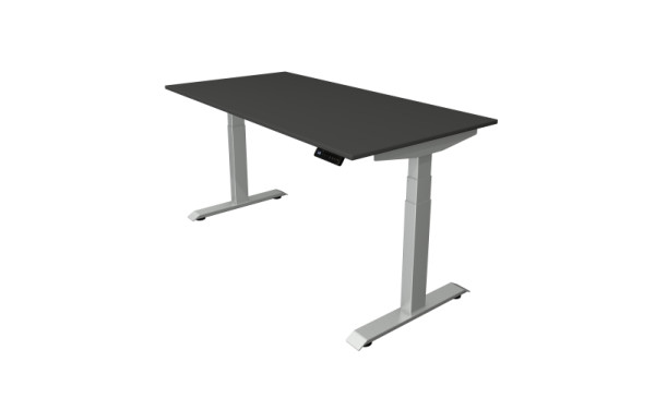 Table assis-debout Kerkmann L 1600 x P 800 mm, réglable en hauteur électriquement de 640 à 1290 mm, anthracite, 10040613