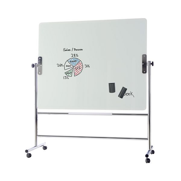 Bi-Office Mobile, Tableau de Verre Rotatif Magnétique 120x90cm, GQR0350