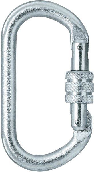 Crochet mousqueton Skylotec avec verrouillage à vis OVALSTEEL SC, acier, ovale, 25 kN, H-037