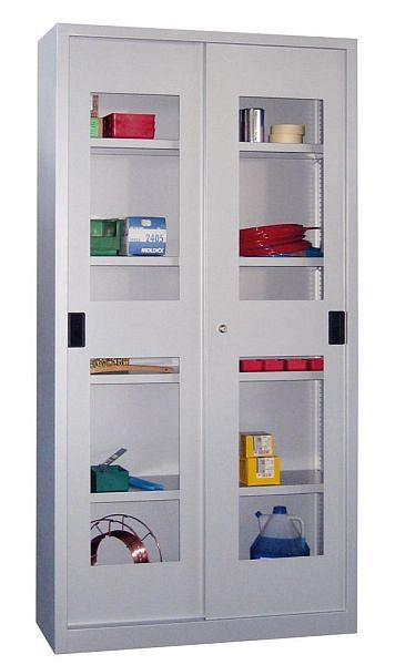 Armoire à portes coulissantes Pavoy 1950/600/1000, étagères galvanisées, fenêtre de visualisation, 30302-100-690-910905