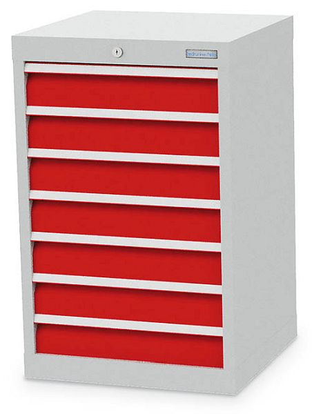 Armoire à tiroirs Bedrunka+Hirth, profondeur 500 mm, R 18-16, nombre de tiroirs : 7, 530 x 500 x 819 mm, 7x tiroirs 7x100VA, capacité de charge 50 kg, 48 700
