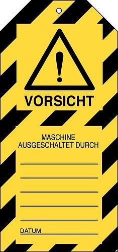 Etiquette DENIOS pour l'avertissement "Attention", colliers de serrage inclus, UE : 10 pièces, 209-705