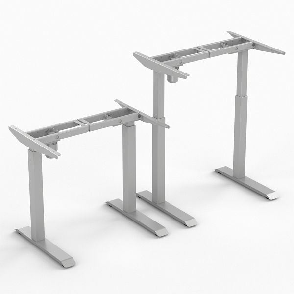 Bureau assis-debout Worktrainer Frame StudyDesk argent, StD-slv-frame