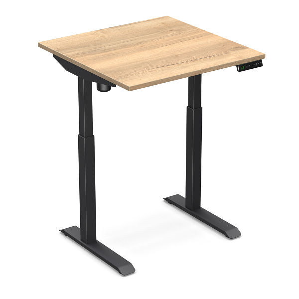 Bureau assis-debout Worktrainer StudyDesk (noir / chêne naturel 80 x 80 cm), StD-s-blk-no