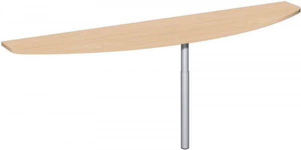 table à rallonge geramöbel avec pied d'appui, matériel de liaison inclus, réglable en hauteur, 2000x500x680-820, hêtre/argent, N-657253-BS