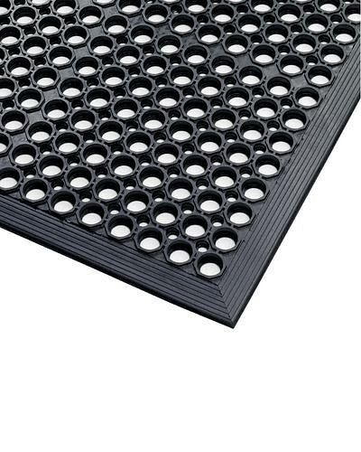 Tapis de sécurité ergonomique DENIOS ST 9.15 pour zones humides, noir, 90 x 150 cm, 123-362