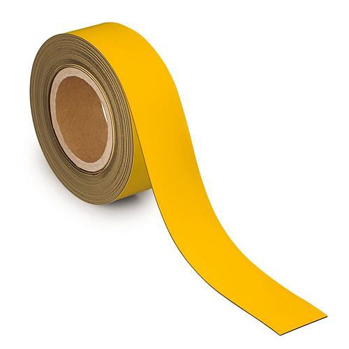 Bande de marquage magnétique MAUL, 10 mx 50 mm x 1 mm, jaune, 307942