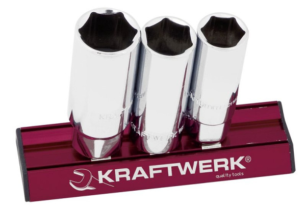 Jeu de douilles pour bougies d'allumage Kraftwerk MAGALU 3/8", 3 pièces, 201998