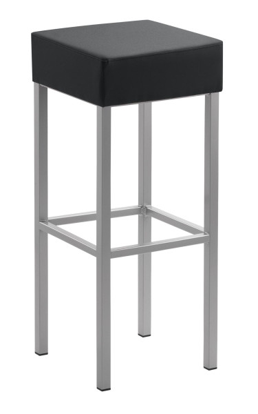 Tabouret Mayer Sitzmöbel , structure argent nacré, assise rembourrée, hauteur d'assise 81 cm, anthracite, 1123_08_30487