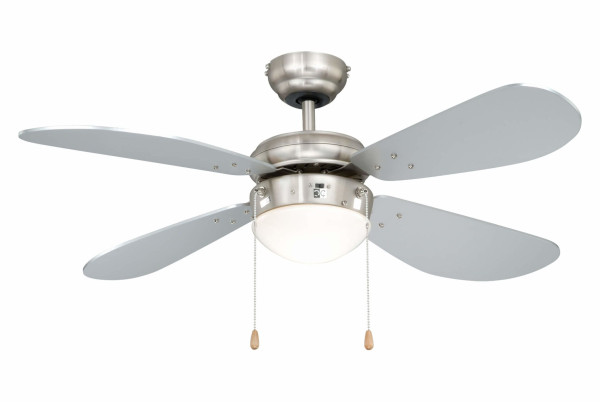 Ventilateur de plafond AireRyder Classic 105 cm Nickel / Argent avec éclairage et tirette, FN43332