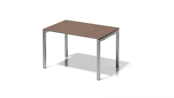 Bureau Bisley Cito, structure en U hauteur fixe 730 mm, H 19 x L 1200 x P 800 mm, noyer/argent, DUF1208WN355