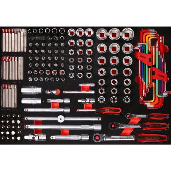 KS Tools PERFORMANCEplus jeu d'outils 159 pièces clé à douille 1/4'+3/8'+1/2', 811.0159