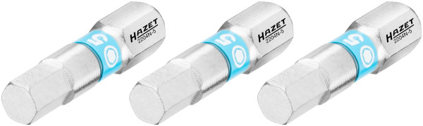 Embout Hazet, six pans plein 6,3 (1/4 pouce), profil à six pans creux, 5 mm, nombre d'outils : 3, ouverture de clé : 5 mm, 2204N-5/3