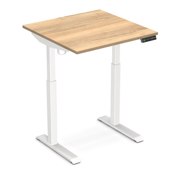 Bureau assis-debout Worktrainer StudyDesk (blanc / chêne naturel 80 x 80 cm), StD-s-white-no