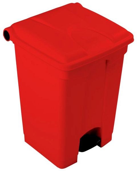 Poubelle à pédale Orgavente monochrome de PP, rouge, HxLxP 600x410x398 mm, 45 litres, SO-1245-RED