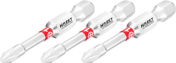 Embout Hazet, 6 pans plein 6,3 (1/4 pouce), profil cruciforme PH, PH1, nombre d'outils : 3, version longue, ouverture de clé : PH1, 2215NSLG-PH1/3