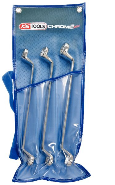 KS Tools CHROMEplus jeu de clés polygonales doubles, 3 pièces, 518.0843