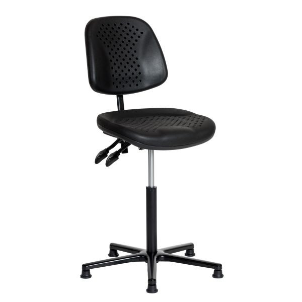 Chaise de travail SOFAME AIRPLUS avec patins, hauteur d'assise 59-85, avec réglage de la profondeur d'assise, piètement en aluminium, W050030014